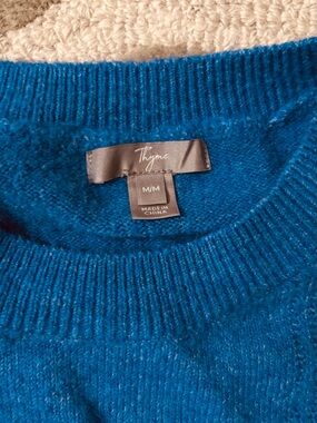 Thyme Maternity Teal Blue Crewneck Sweater